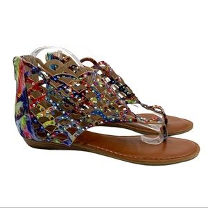 Zigi Soho Melaa Rainbow Crystal Gladiator Sandals